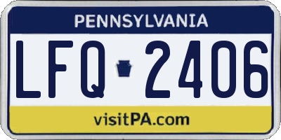 PA license plate LFQ2406