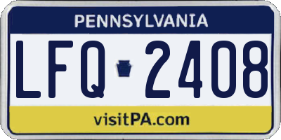 PA license plate LFQ2408
