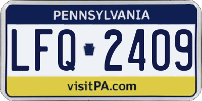 PA license plate LFQ2409