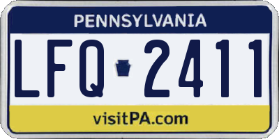 PA license plate LFQ2411