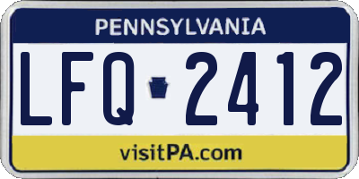 PA license plate LFQ2412