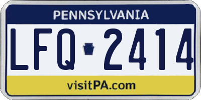 PA license plate LFQ2414