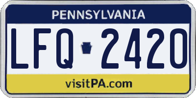 PA license plate LFQ2420