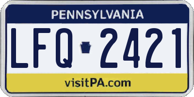 PA license plate LFQ2421