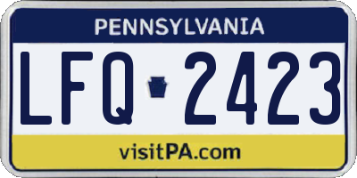 PA license plate LFQ2423