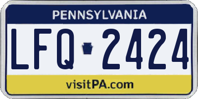 PA license plate LFQ2424