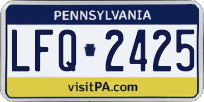 PA license plate LFQ2425