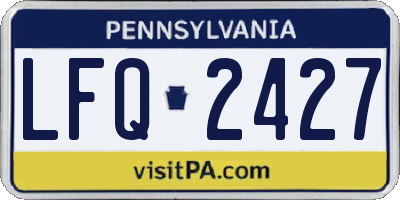 PA license plate LFQ2427