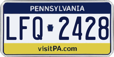 PA license plate LFQ2428