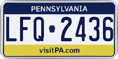 PA license plate LFQ2436