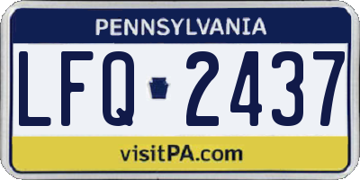 PA license plate LFQ2437