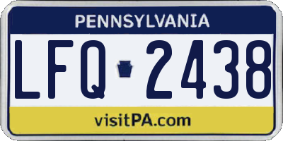 PA license plate LFQ2438