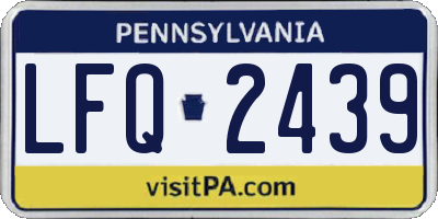PA license plate LFQ2439