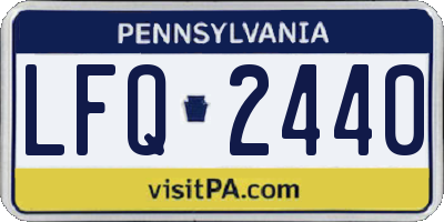 PA license plate LFQ2440