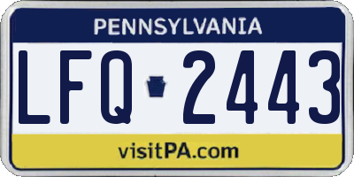 PA license plate LFQ2443