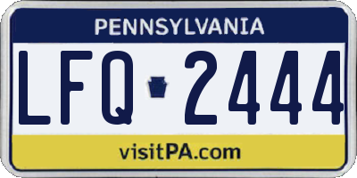 PA license plate LFQ2444
