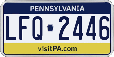 PA license plate LFQ2446