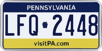 PA license plate LFQ2448