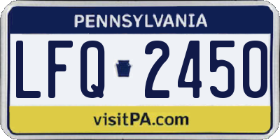 PA license plate LFQ2450
