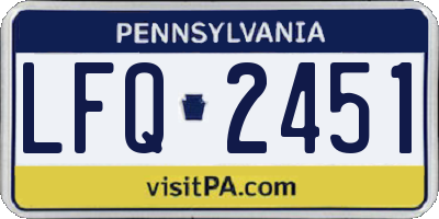 PA license plate LFQ2451