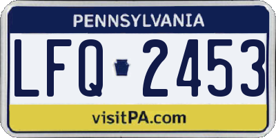PA license plate LFQ2453