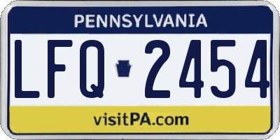 PA license plate LFQ2454