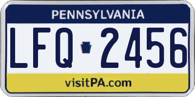 PA license plate LFQ2456