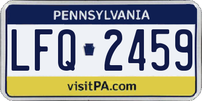 PA license plate LFQ2459