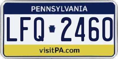 PA license plate LFQ2460