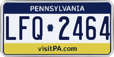 PA license plate LFQ2464