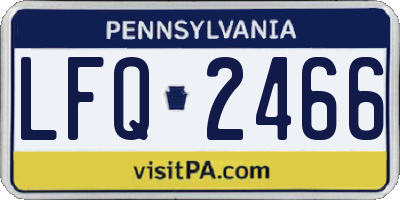 PA license plate LFQ2466