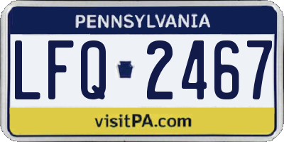PA license plate LFQ2467