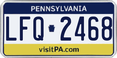 PA license plate LFQ2468
