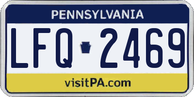 PA license plate LFQ2469