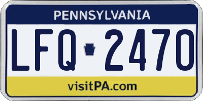 PA license plate LFQ2470