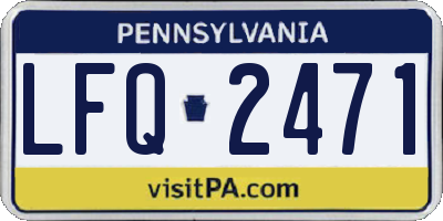 PA license plate LFQ2471