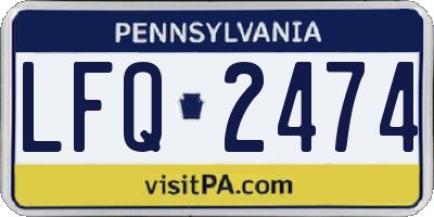 PA license plate LFQ2474