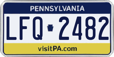 PA license plate LFQ2482