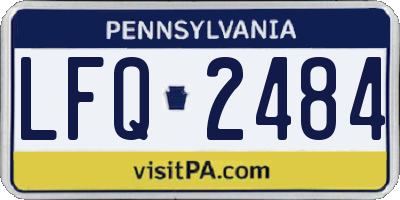 PA license plate LFQ2484