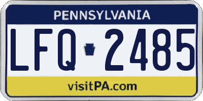 PA license plate LFQ2485