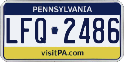 PA license plate LFQ2486