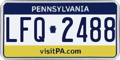 PA license plate LFQ2488