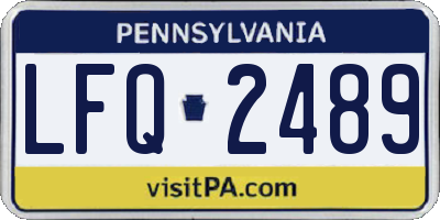 PA license plate LFQ2489