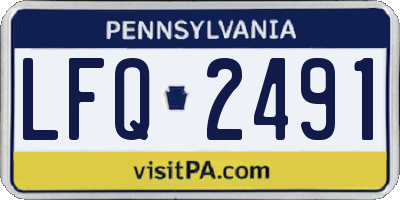 PA license plate LFQ2491