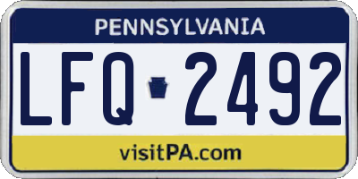 PA license plate LFQ2492