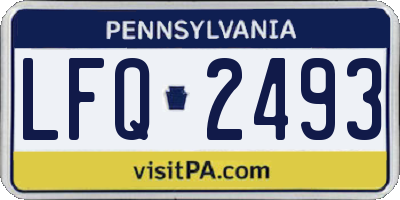 PA license plate LFQ2493