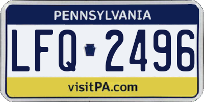 PA license plate LFQ2496
