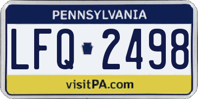 PA license plate LFQ2498