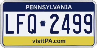 PA license plate LFQ2499