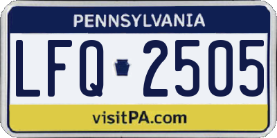 PA license plate LFQ2505